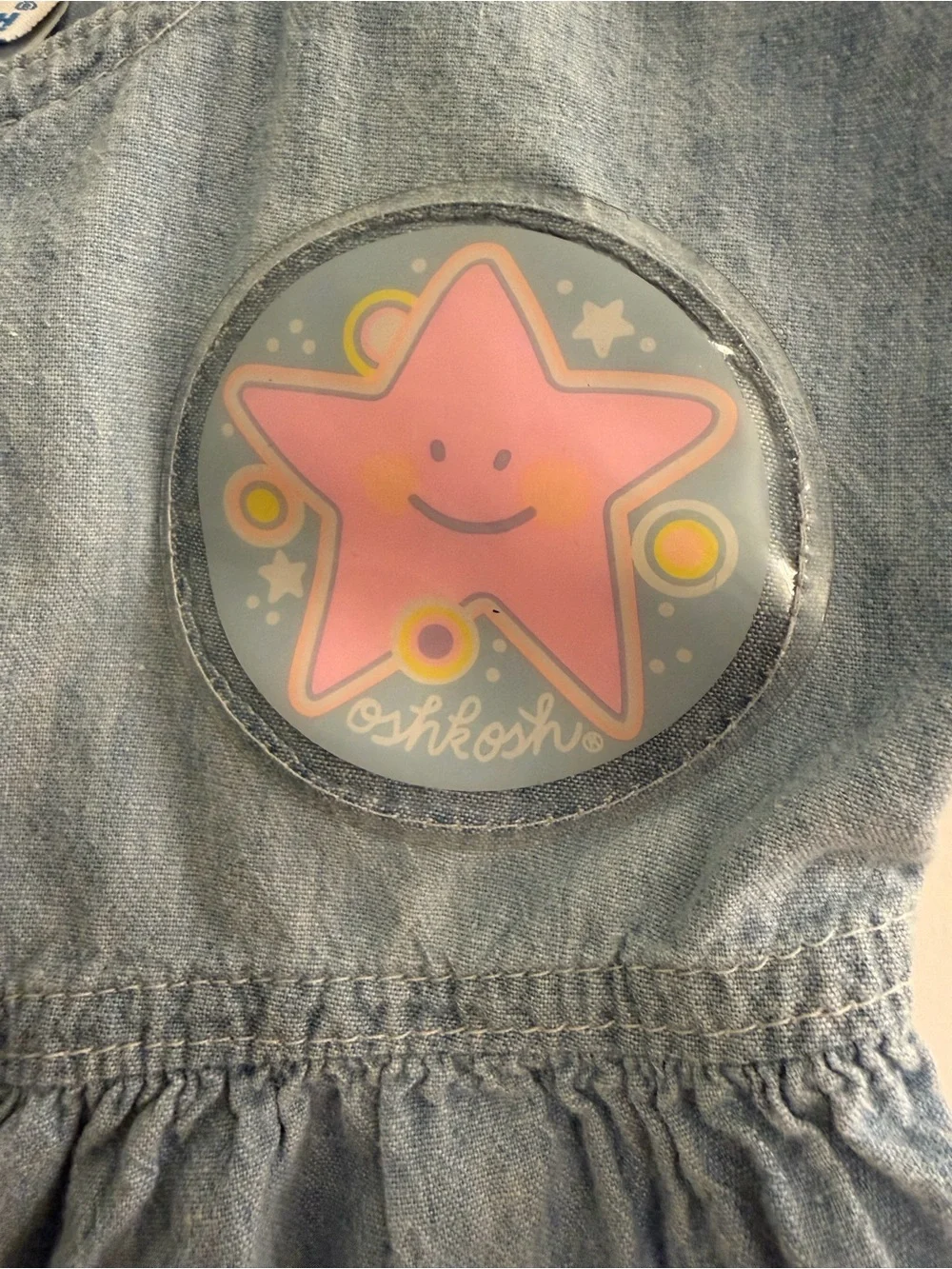 Vintage 90s OshKosh B'Gosh Baby Star Chambray Bubble Romper 3-6M USA